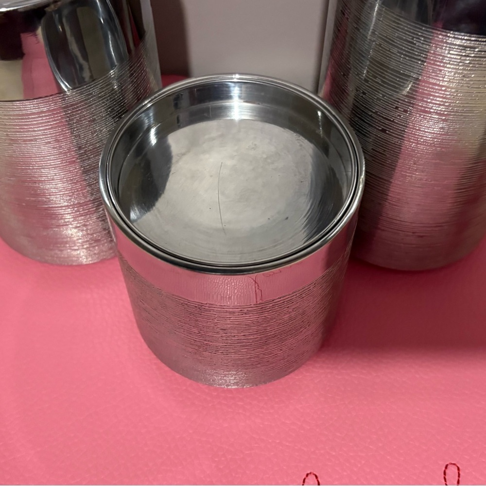Vera Wang Silver Textured Candle Holder Set - Picture 5 of 8